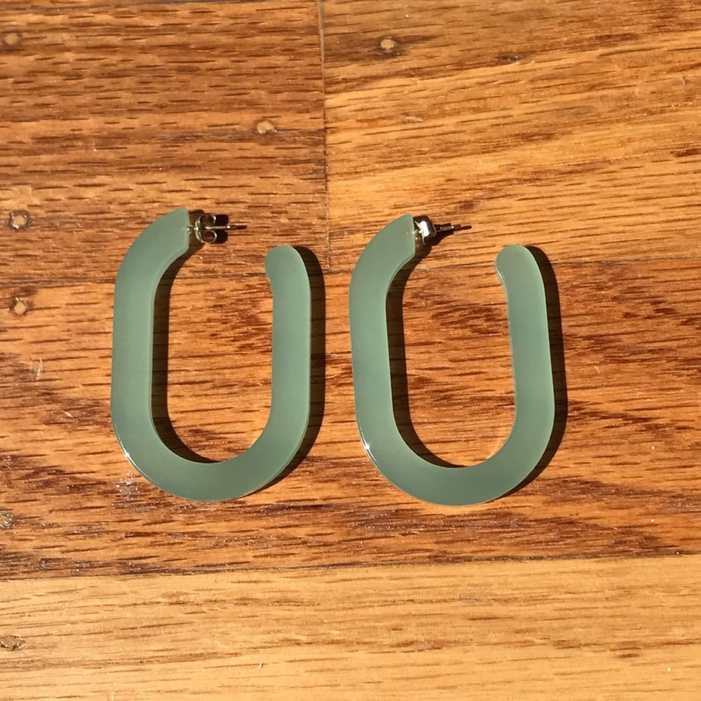 Oval Shaped Hoops (Sea Foam) by Baleen